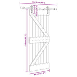 Sliding Door NARVIK 80 x 210 cm Natural and Black 3445206