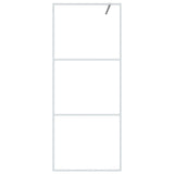 Walk-in Shower Wall White 80x195 cm Clear ESG Glass 152120