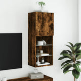 TV Cabinet with LED Lights Smoked Oak 40.5x30x102 cm 837061