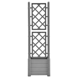 Garden Planter with Trellis 43x43x142 cm PP Stone Grey 317581