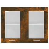 Hanging Glass Cabinet Lyon Smoked Oak 80x31x60 cm Engineered Wood 815594