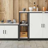 Kitchen Storage HATTEM White 30 x 50 x 92 cm Steel 874976