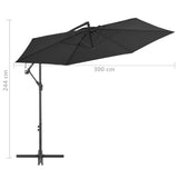 Cantilever Garden Parasol with Aluminium Pole 300 cm Black 47132
