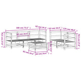 6 Piece Garden Sofa Set White Solid Wood Pine 3250805