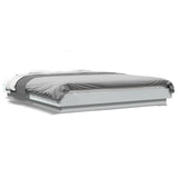 Bed Frame with LED Lights without Mattress White 160x200cm 3281084