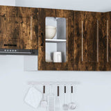 Kitchen Wall Cabinet with Glass Door Kalmar Smoked Oak Engineered Wood 853532