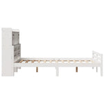 ZNTS Bookcase Bed without Mattress White 120x200cm Solid Wood Pine 3322262