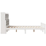 ZNTS Bookcase Bed without Mattress White 120x200cm Solid Wood Pine 3322262