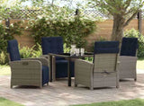 Garden Dining Set with Cushion 5 pcs Grey Poly Rattan 3380359