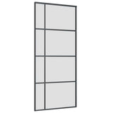 Sliding Door with Hardware Set Black 90x205 cm ESG Glass 3375951