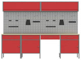 Work Cabinet Set with Drawer with Storage Manual 10 pcs Red 3321475