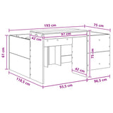 Kids'High Bed Frame with Desk White 75 x 190 cm 3422683