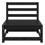 2 Piece Garden Lounge Set Black Solid Pinewood 805694