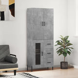 Highboard Concrete Grey 69.5x34x180 cm Engineered Wood 3195967