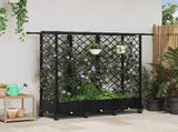 Raised Bed with Trellis and Roof Black 164 x 40 x 127 cm PP 3423121
