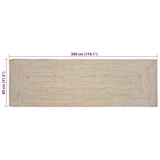 Area Rugs Natural and White 80 x 300 cm Jute 42010474