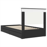 Storage Bed with Headboard Black 100 x 200 cm Engineered Wood 3411237