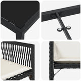 Garden Dining Set 5 pcs Black Poly Rattan 3380742