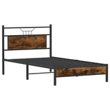 Bed Frame without Mattress Smoked Oak 100x200 cm Engineered Wood 4106885