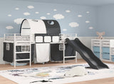 Kids'Loft Bed Frame White and Black 90 x 190 cm Metal 42020852