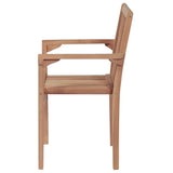 ZNTS Stackable Garden Chairs 2 pcs Solid Teak Wood 43041