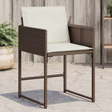 Garden Chairs with Cushions 4 pcs Brown Poly Rattan 365003