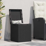 Garden Storage Box 90L Black PP Rattan 151227
