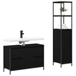 Bathroom Furniture Set 2 pcs Black oak 36 x 35 x 165 cm 3328374