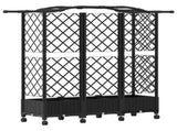 Raised Bed with Trellis and Roof Black 163 x 40 x 129 cm PP 3423105