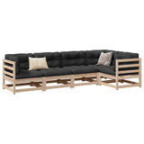 Garden Sofa Set Natural wood Solid pine wood 5 Piece Set Modular 3299430