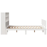 Bookcase Bed without Mattress White 140x200cm Solid Wood Pine 3322667