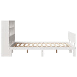 ZNTS Bookcase Bed without Mattress White 140x190cm Solid Wood Pine 3322659