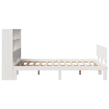 ZNTS Bookcase Bed without Mattress White 140x190cm Solid Wood Pine 3322659