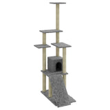 Cat Tree with Sisal Scratching Posts Light Grey 155 cm 171516