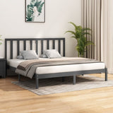 Bed Frame without Mattress Grey Solid Wood Pine 200x200 cm 3105182