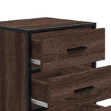 ZNTS Bedside Cabinet Brown Oak 40x34.5x60 cm Engineered Wood and Metal 848723