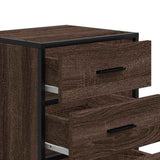 Bedside Cabinet Brown Oak 40x34.5x60 cm Engineered Wood and Metal 848723