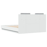 Bed Frame with LED without Mattress White 135x190 cm Double 3210045