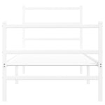 Metal Bed Frame without Mattress with Footboard White 75x190cm 355422