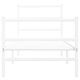 Metal Bed Frame without Mattress with Footboard White 75x190cm 355422