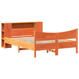 Bed Frame without Mattress Wax Brown 140x190 cm Solid Wood Pine 3323307
