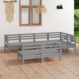 7 Piece Garden Lounge Set Solid Pinewood Grey 3082749
