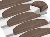 Stair Mats 15 pcs 65x24x4 cm Coffee Brown Half Round Large 133888