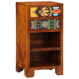 Floral End Table with Drawer with Storage Brown 40 x 35 x 75 cm 4016527