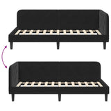 Corner Bed Frame with Headboard Black 90 x 200 cm Velvet 42016611