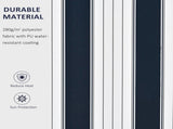 Manual Retractable Awning, 3x2.5 m-Blue/White Stripes T3398P310347