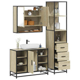 3 Piece Bathroom Furniture Set Sonoma Oak Engineered Wood 3301181