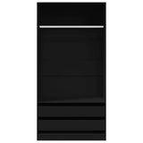 Wardrobe Black 100x50x200 cm Engineered Wood 800604