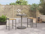3 Piece Garden Bar Set Grey Poly Rattan&Solid Wood Acacia 3187715