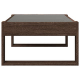 Coffee Table with Infinity LED Brown Oak 90x53x30 cm 847643